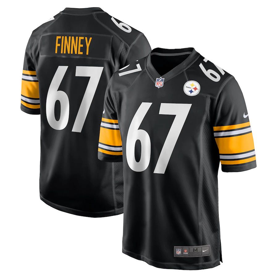 Men Pittsburgh Steelers #67 B.J. Finney Nike Black Game NFL Jersey